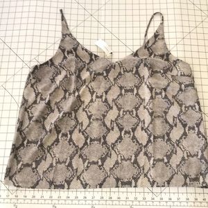 Banana Republic grey snakeskin print sleeveless tank blouse NWT